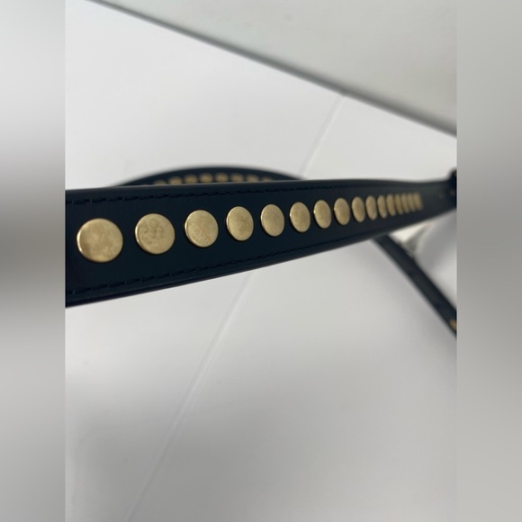 All Saints NWT Designer Luxury Black Belt with Gold Accents Medium main image 4